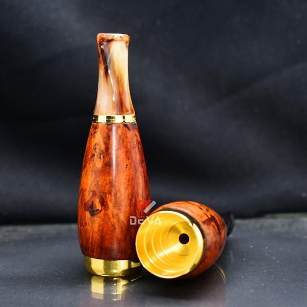 Tẩu gỗ thạch nam cán sừng Freesize TN07