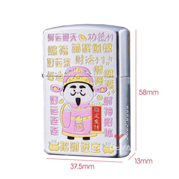 Bật lửa xăng đá Zorro hình Thần Tài may mắn bản giới hạn Z2-1140