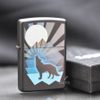 Zippo Sơn Chủ Đề Chó Sói Và Mặt Trăng Wolf AND Moon Design Z10