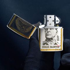 Zippo Armor Khắc Con Tem In Tướng Mỹ Douglas MacArthur ZN164