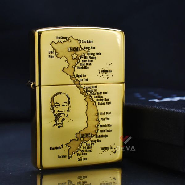 Set Zippo Khắc CNC Chủ Đề Bản Đồ Việt Nam ZK164