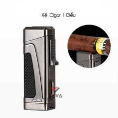 Bật lửa chính hãng Lubinski khò 3 tia kèm đục và kệ Cigar YJA 10019