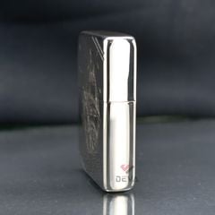 Zippo Bạc Khối Chặt Góc Khắc Hình Thuyền Buồm BK29