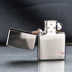 Zippo Mạ Chrome Vân Kẻ Dọc Engine Turned Z228