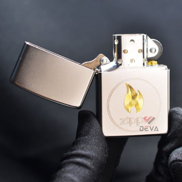 Zippo Satin Khắc Ngọn Lửa Zippo ZK77