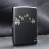 Zippo Premium Sơn Đen Khắc Chìm Ngọn Lửa Và Logo Zippo Z34