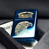 Zippo Xanh Sapphire Khắc Chim Ưng ZK112