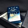 Zippo Sơn Xanh Sapphire Khắc Lá Cờ Hoa Kỳ ZK111