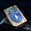 Zippo Khảm Xà Cừ Khắc Đôi Cá Heo Nhảy Múa ZN58