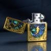 Zippo Khảm Xà Cừ Khắc Đôi Cá Heo Nhảy Múa ZN58