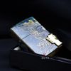 Zippo Ốp Cổ Vật Mặt Nạ Đồng Di Tích Tam Tinh Đôi ZN71