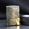 Zippo Ốp Cổ Vật Mặt Nạ Đồng Di Tích Tam Tinh Đôi ZN71