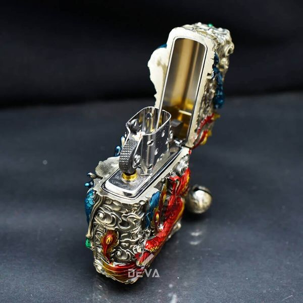 Zippo Vỏ Dày Ốp Nổi Thanh Long Hỏa Phụng ZN192