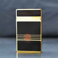 Bật lửa Dupont sơn mài đen viền vàng D133