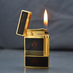 Bật lửa Dupont sơn mài đen viền vàng D133