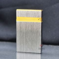 Bật Lửa Xăng Đá Calories Bạc Xước Viền Vàng CL-X02