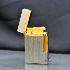 Bật Lửa Xăng Đá Calories Bạc Xước Viền Vàng CL-X02