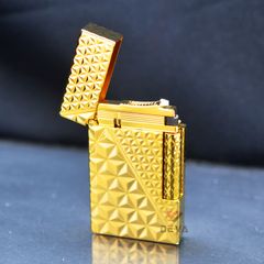 Bật lửa xăng đá Calories Vân Kim Cương 3D Mạ Vàng CL-X04