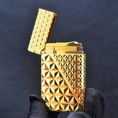 Bật lửa xăng đá Calories Vân Kim Cương 3D Mạ Vàng CL-X04