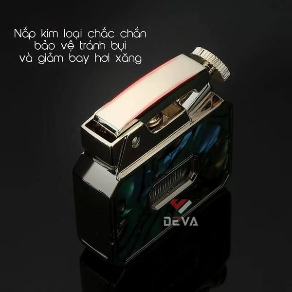 Bật lửa xăng đá Honest đánh lửa tự động có ô cửa trong suốt BCZ 849