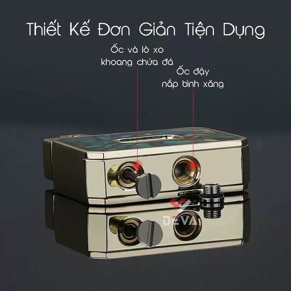 Bật lửa xăng đá Honest đánh lửa tự động có ô cửa trong suốt BCZ 849