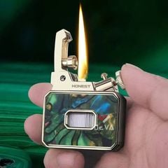 Bật lửa xăng đá Honest đánh lửa tự động có ô cửa trong suốt BCZ 849