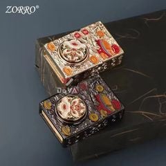 Bật lửa Zorro bọc vỏ dày vòng xoay đầu Lân may mắn Z-KJ1025