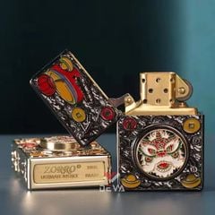 Bật lửa Zorro bọc vỏ dày vòng xoay đầu Lân may mắn Z-KJ1025