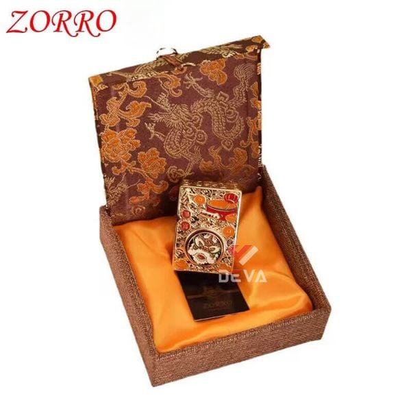 Bật lửa Zorro bọc vỏ dày vòng xoay đầu Lân may mắn Z-KJ1025