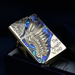 Zippo Khảm Trai Khắc Đôi Cánh Thiên Thần The Angel's Wings ZN57