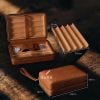 Bao da đựng Cigar 6 điếu Cohiba kèm bật lửa XJ T108