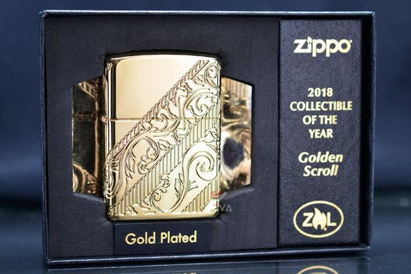 Zippo Armor 2018 Collectible mạ vàng Golden Scroll Z245