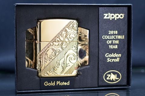Zippo Armor 2018 Collectible mạ vàng Golden Scroll Z245