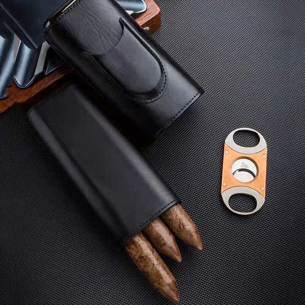 Bao da đựng xì gà có dao cắt lubinski HY 3305