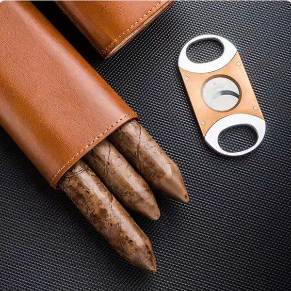 Bao da đựng xì gà có dao cắt lubinski HY 3305