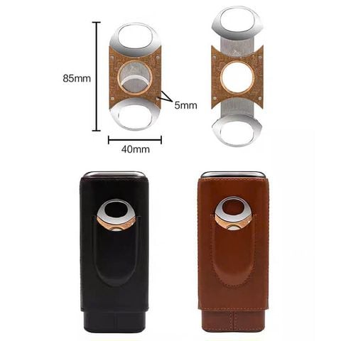 Bao da đựng xì gà có dao cắt lubinski HY 3305