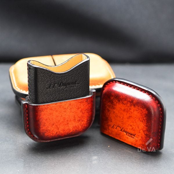Bao Da Bật Lửa ST Dupont 2 Ligne Chế Tác Thủ Công Da Bò Cao Cấp