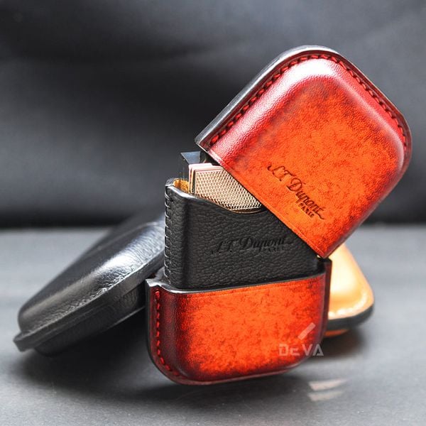 Bao Da Bật Lửa ST Dupont 2 Ligne Chế Tác Thủ Công Da Bò Cao Cấp