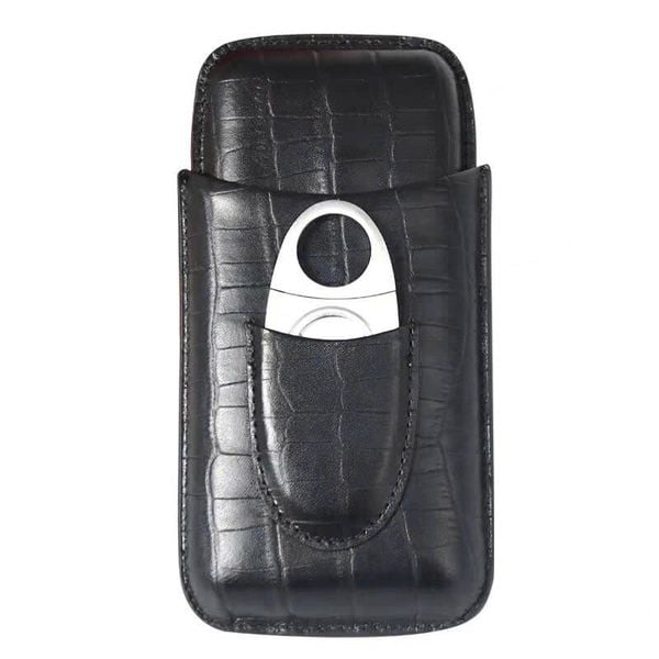 Bao da Cigar có dao cắt Cohiba da cá sấu loại 3 điếu 3304C