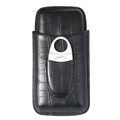 Bao da Cigar có dao cắt Cohiba da cá sấu loại 3 điếu 3304C