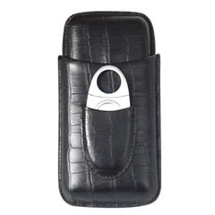 Bao da Cigar có dao cắt Cohiba da cá sấu loại 3 điếu 3304C