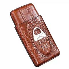 Bao da Cigar có dao cắt Cohiba da cá sấu loại 3 điếu 3304C