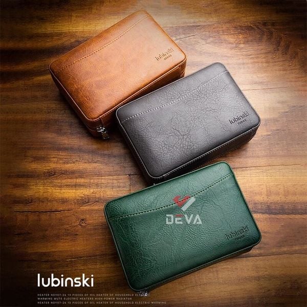 Set bao da Cigar 6 điếu Lubinski kèm bật lửa YJA 50023