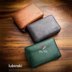 Set bao da Cigar 6 điếu Lubinski kèm bật lửa YJA 50023