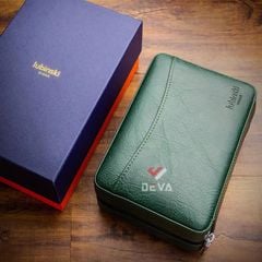 Set bao da Cigar 6 điếu Lubinski kèm bật lửa YJA 50023