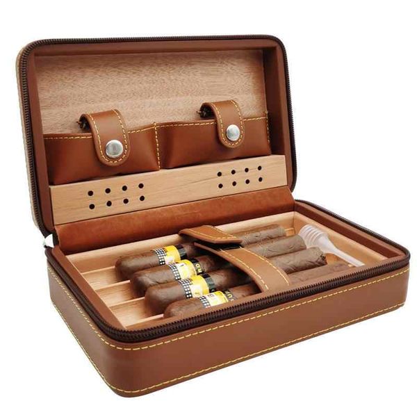 Bao Da đựng xì gà có bật lửa và dao cắt Cohiba XJ T104