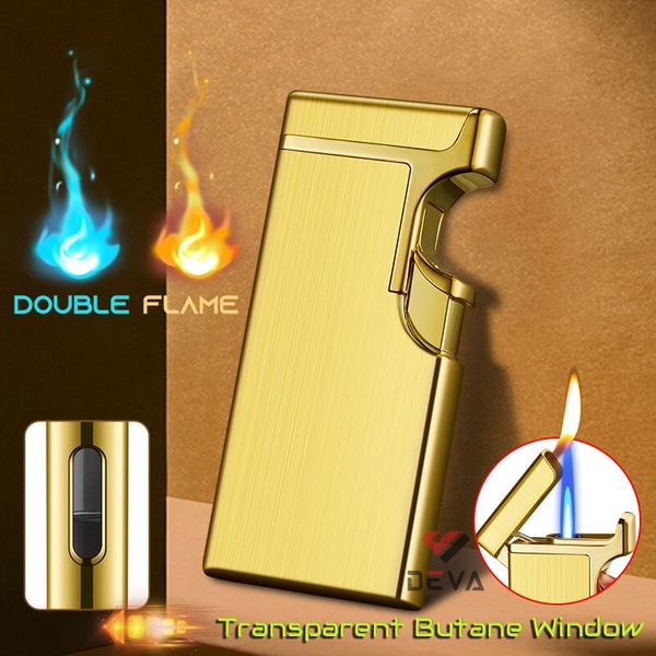 Bật lửa chính hãng ngăn chứa gas lộ thiên 2 phong cách lửa HB231