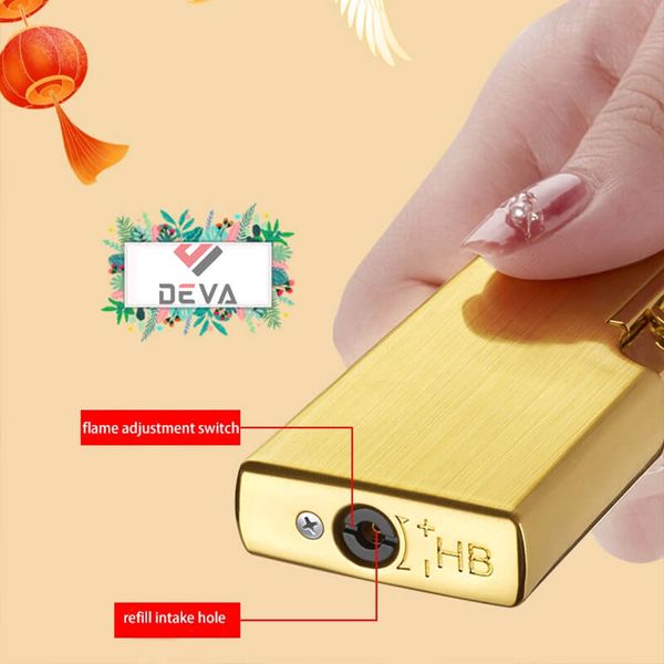 Bật lửa chính hãng ngăn chứa gas lộ thiên 2 phong cách lửa HB231