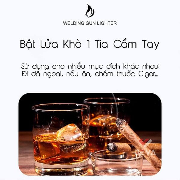 Bật lửa để bàn khò đại 1 tia có khóa gas FQ 903