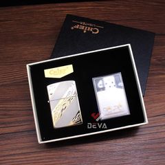 Bật lửa chính hãng Chief 2 kiểu lửa kèm ruột xăng đá CF7100J